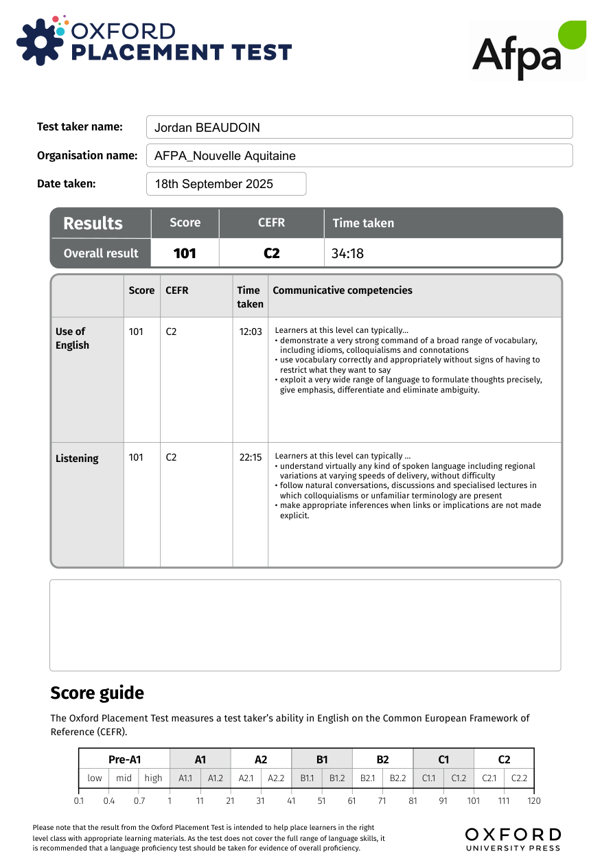 Oxford Placement Test – C2